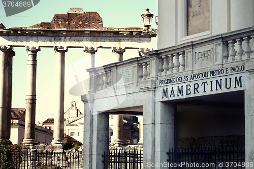 Image of ancient Mamertine Prison in Rome, Italy 