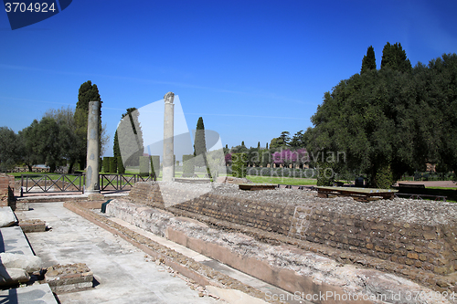 Image of Ancient ruins of Villa Adriana ( The Hadrian\'s Villa ), Quadripo