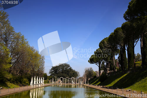 Image of Ancient ruins of Villa Adriana ( The Hadrian\'s Villa ), Canopo, 