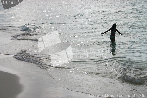 Image of Girl in the Caribbean sea