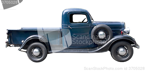 Image of Blue vintage pickup truck from 1930s
