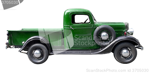 Image of Green vintage pickup truck from 1930s