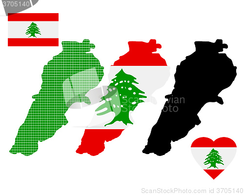 Image of map of Lebanon