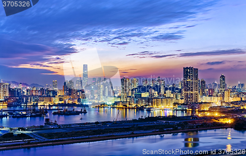 Image of Hong Kong city sunset