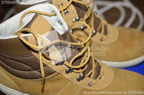 Image of a pair of suede shoes closeup