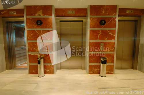 Image of Elevator doors in modern hotel
