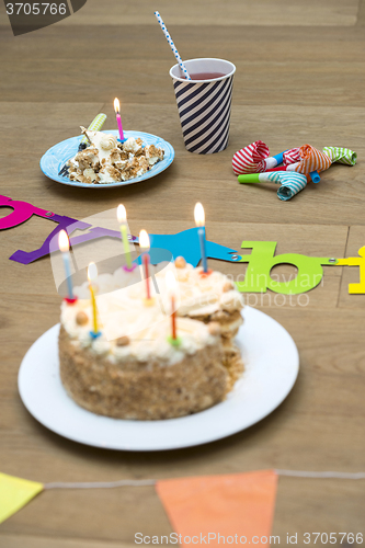 Image of Birthday Cake On Wooden Table