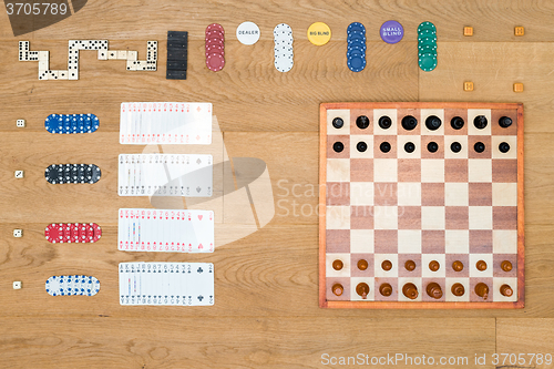 Image of Various Leisure Games Arranged On Table