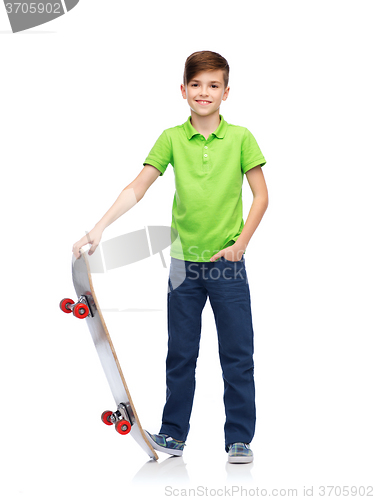 Image of happy boy with skateboard