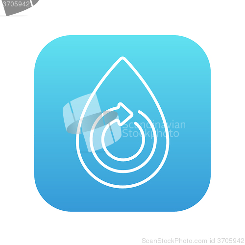 Image of Water drop with circular arrow line icon.