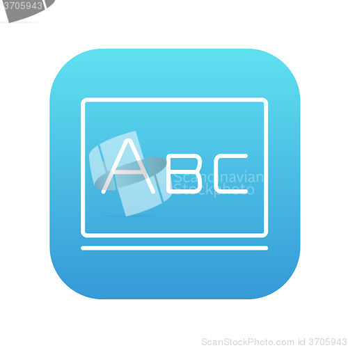 Image of Letters abc on blackboard line icon.