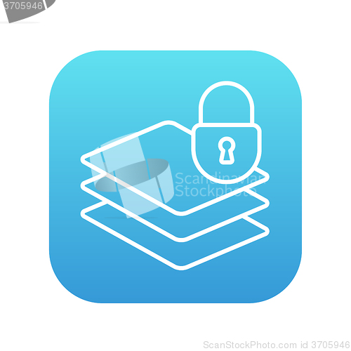 Image of Stack of papers with lock line icon.