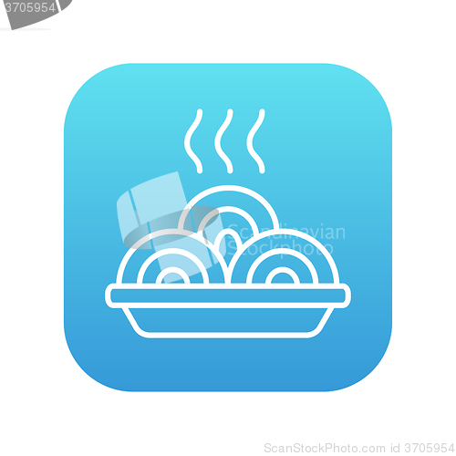 Image of Hot meal in plate line icon.