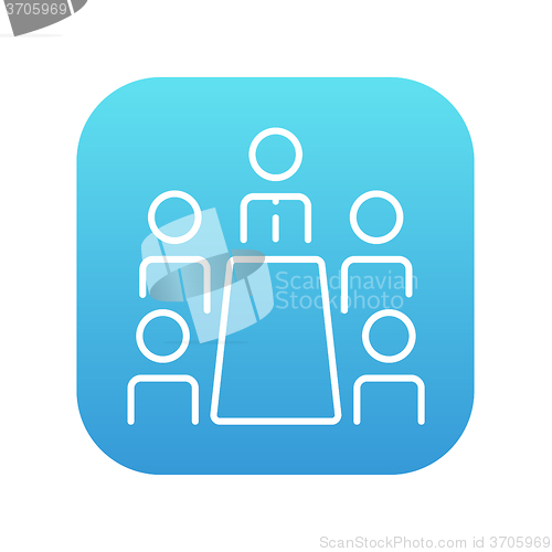 Image of Business meeting in the office line icon.