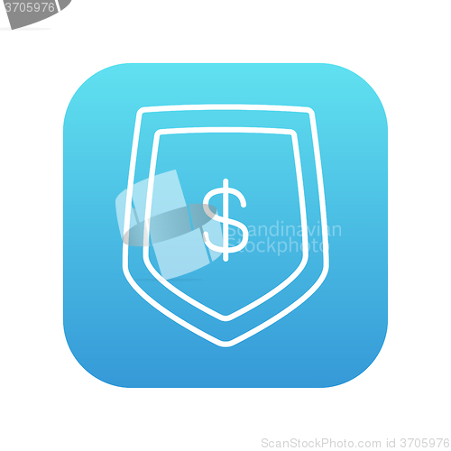 Image of Shield with dollar symbol line icon.