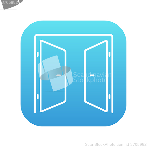 Image of Open doors line icon.