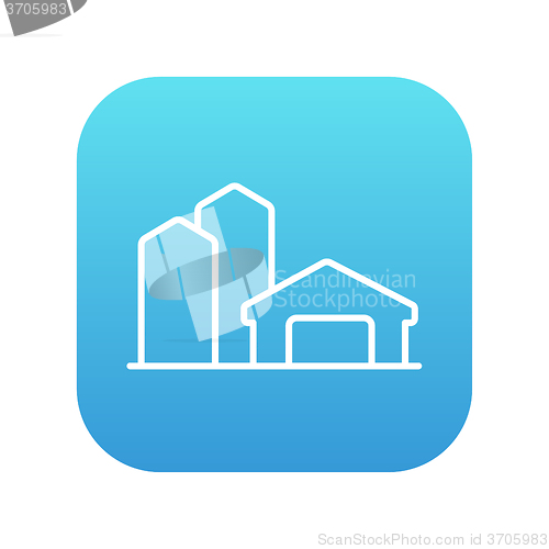 Image of Farm buildings line icon.