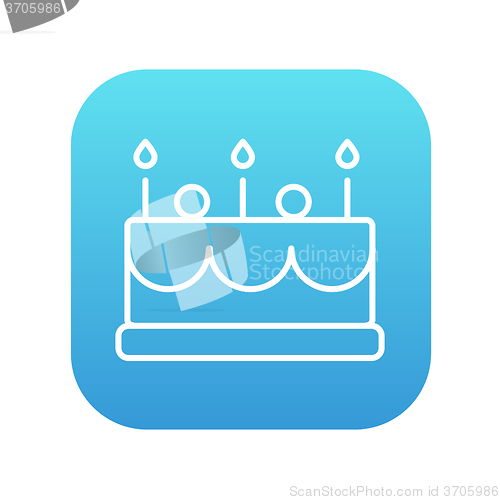 Image of Birthday cake with candles line icon.