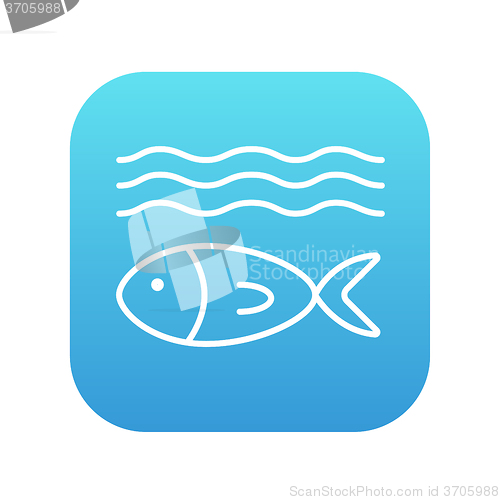 Image of Fish under water line icon.