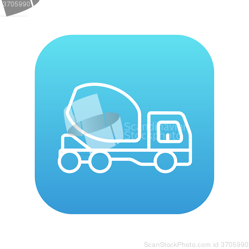 Image of Concrete mixer truck line icon.