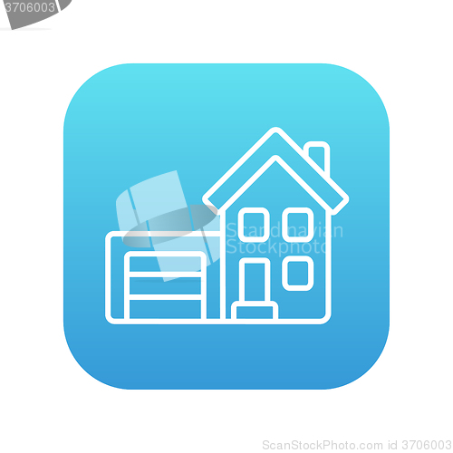 Image of House with garage line icon.