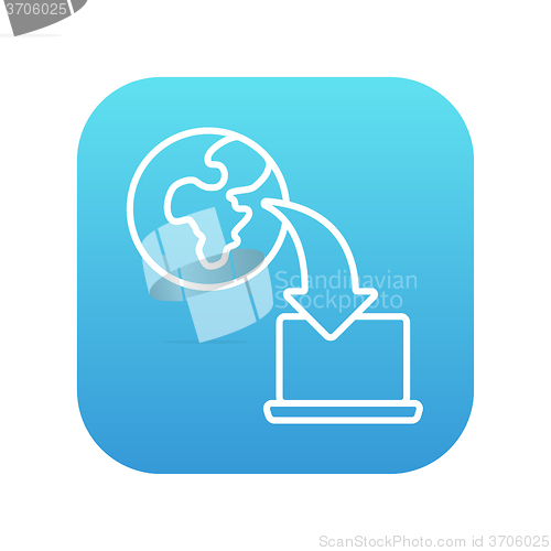 Image of Online education line icon.