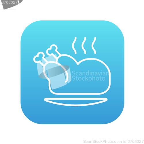 Image of Baked whole chicken line icon.