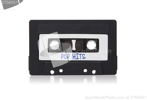 Image of Vintage audio cassette tape, isolated on white background