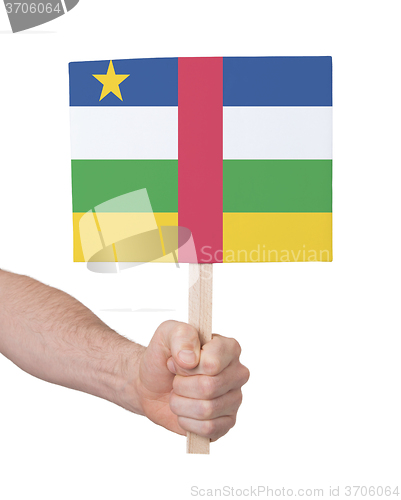 Image of Hand holding small card - Flag of Central African Republic