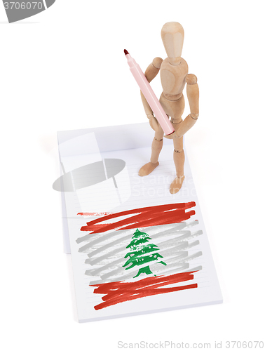 Image of Wooden mannequin made a drawing - Lebanon