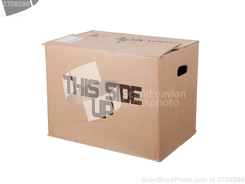 Image of Closed cardboard box, isolated