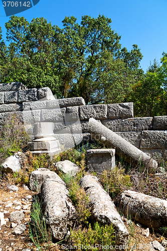 Image of the old  temple and theatre in termessos antalya turkey asia sky