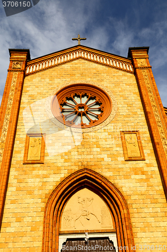 Image of  italy  lombardy    in  the villa cortese   old   church  closed