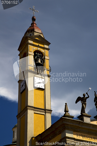 Image of  in cairate varese italy     old wall terrace church     bell  t