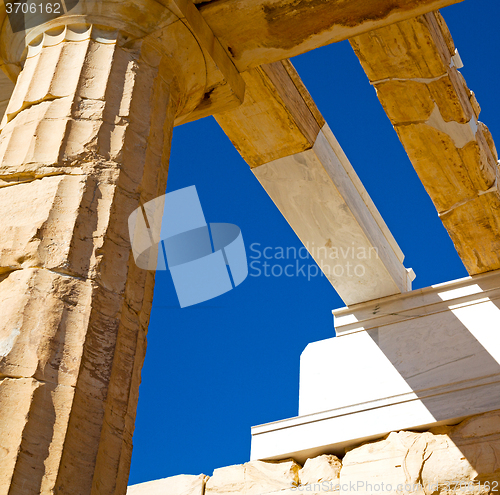 Image of parthenon and  historical   athens in greece the old architectur