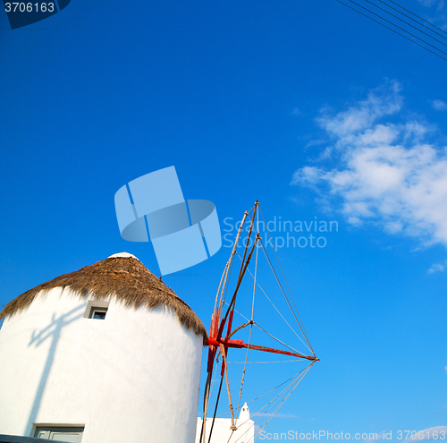 Image of old mill in santorini greece europe  and the sky
