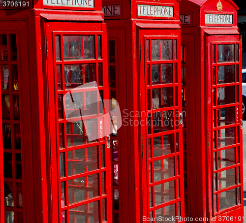 Image of telephone in england london obsolete box classic british icon