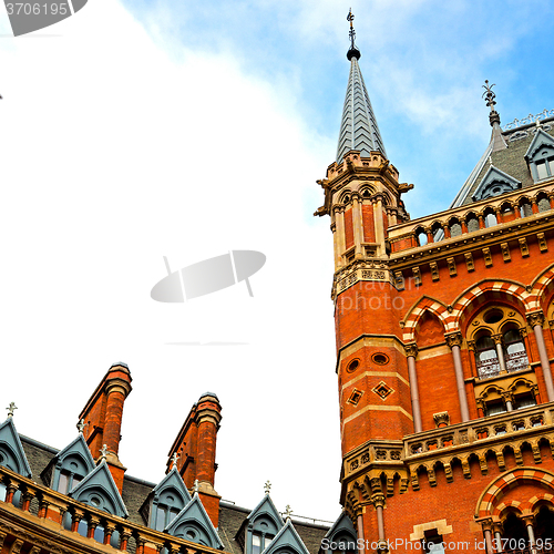 Image of old architecture in london england windows and brick exterior wa