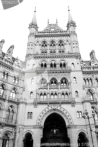 Image of old architecture in london england windows and brick exterior wa