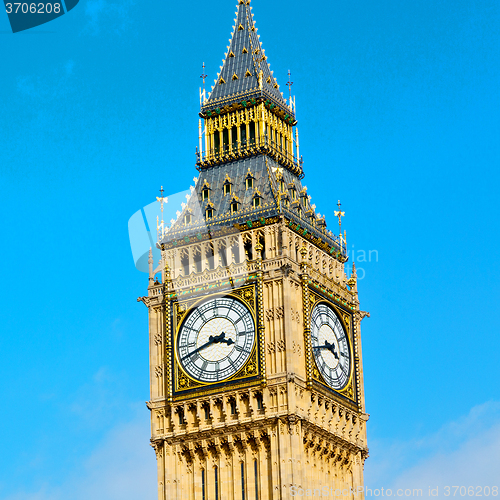 Image of london big ben and historical old construction england  aged cit