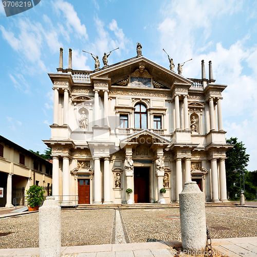 Image of column old architecture in italy europe milan religion       and