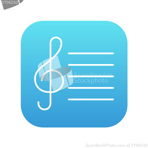 Image of Treble clef line icon.