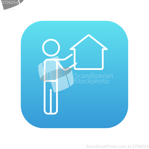 Image of Real estate agent line icon.