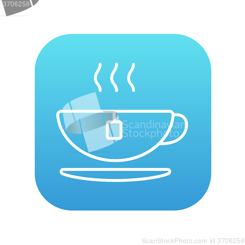 Image of Hot tea in cup line icon.