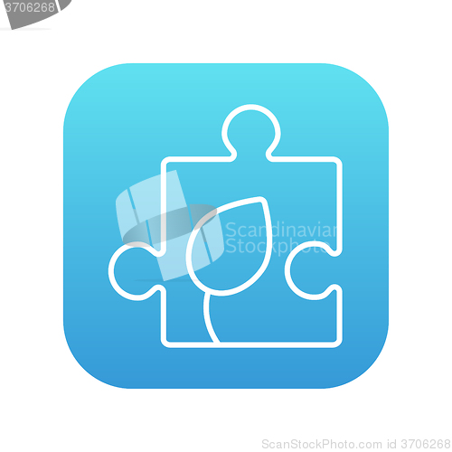 Image of Puzzle with leaf line icon.