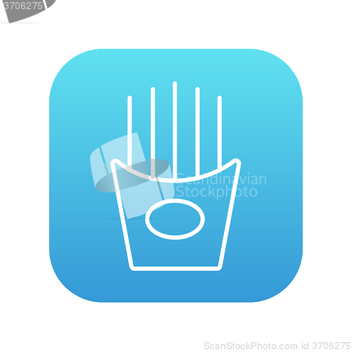 Image of French fries line icon.