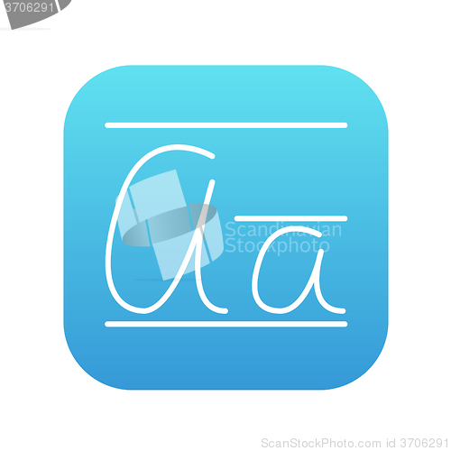 Image of Cursive letter a line icon.