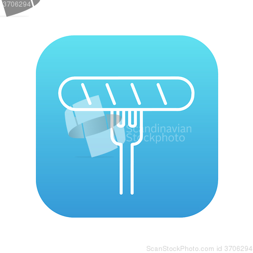 Image of Sausage on fork line icon.