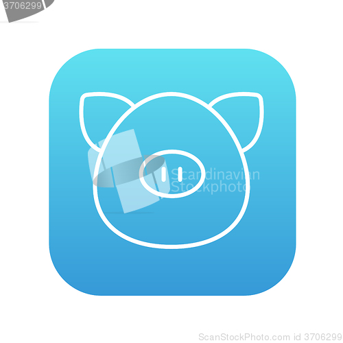 Image of Pig head line icon.