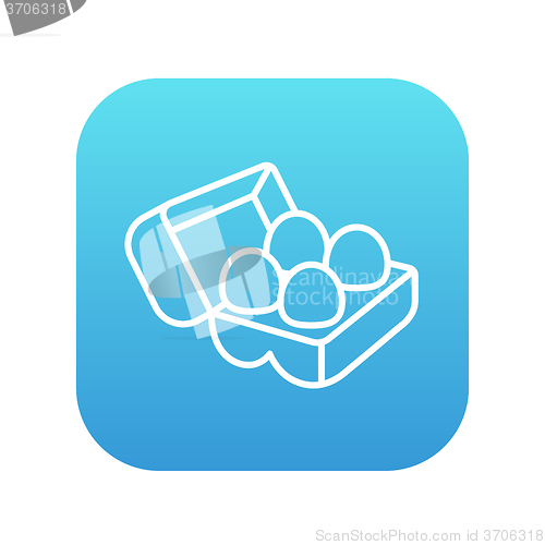 Image of Eggs in carton package line icon.